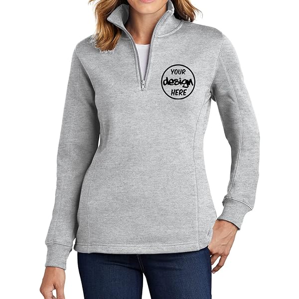 Amazon.com: Sport-Tek Ladies 1/4 Zip Sweatshirt - Athletic Heather