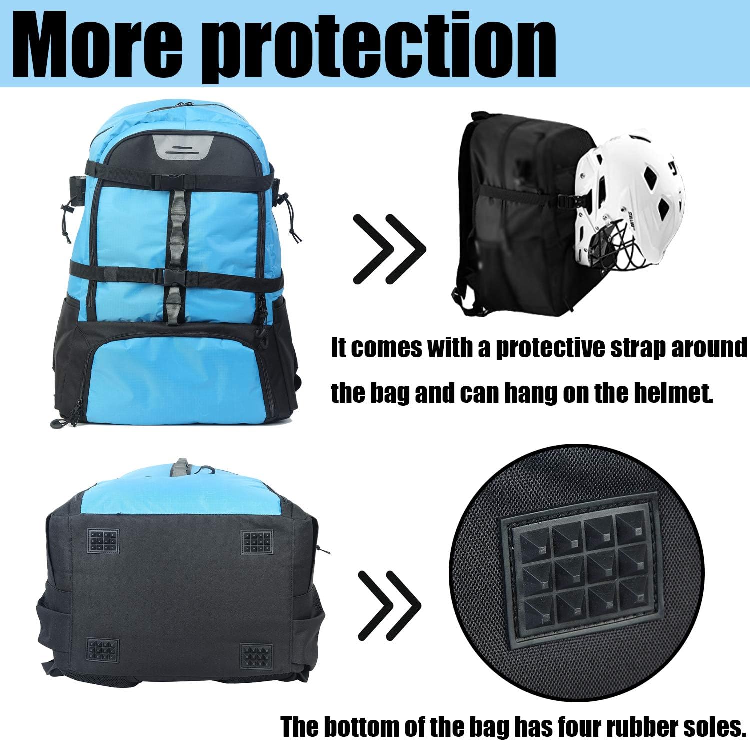 SOWLAND Lacrosse Backpack Hockey Bags - Field Hockey Equipment with Two Stick Holders for Outdoor Sports Blue : Sports & Outdoors