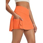 ODODOS Women's Tennis Skirts with Pockets Crossover High Waist Built-in Shorts Athletic Golf Skorts