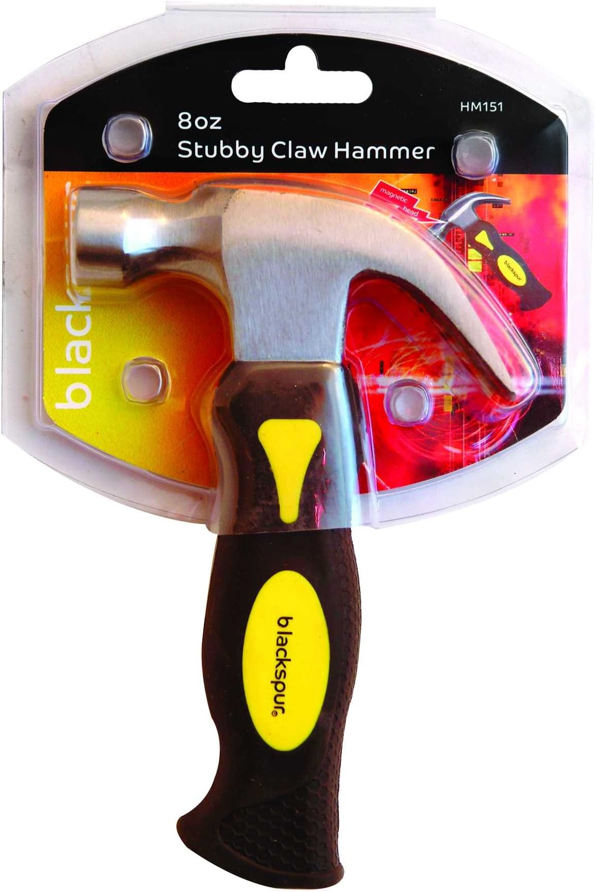 Blackspur - Magnetic Stubby Claw Hammer - 8oz - Yellow