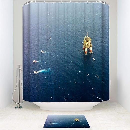 Set Of 4 70 8 X 70 8 Dolphin Fish Colorful Coral Reef Bathroom Curtains With Toilet Pad