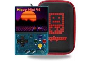 FINGEREVO Miyoo Mini V4 Handheld Game Console 2.8-inch 750*560 IPS Screen 2000mAh Miyoo-Mini v4 with Portable Case Transparent Blue