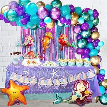 Golray Mermaid Party Supplies Set Decoration With 80 Balloons