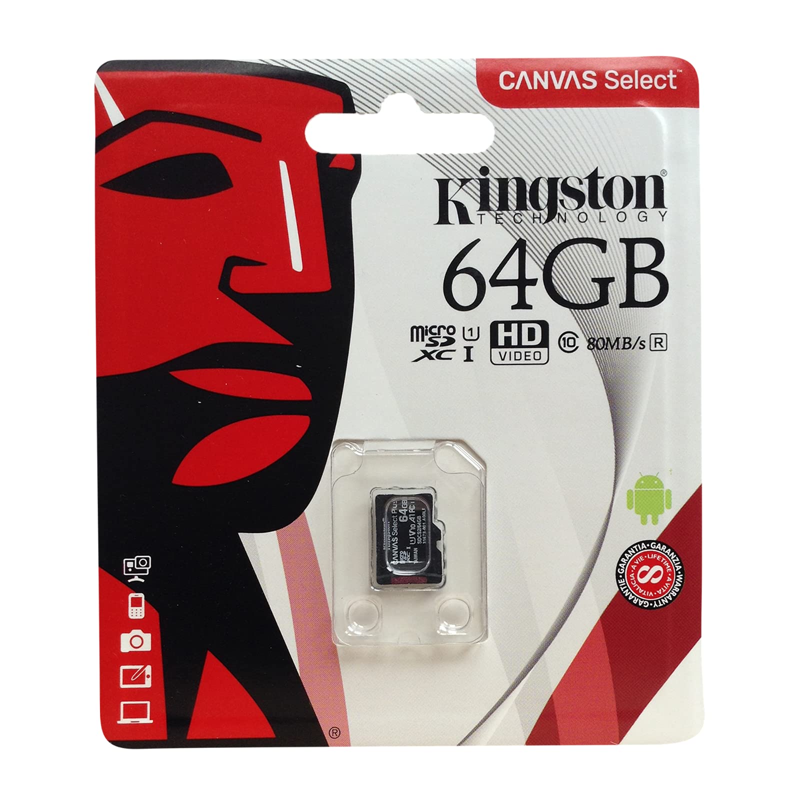 Original Kingston Technology 16GB/32GB/64GB/128GB Mini Genuine Micro SD Memory Card for Tablet, Mobile, Black (64GB)