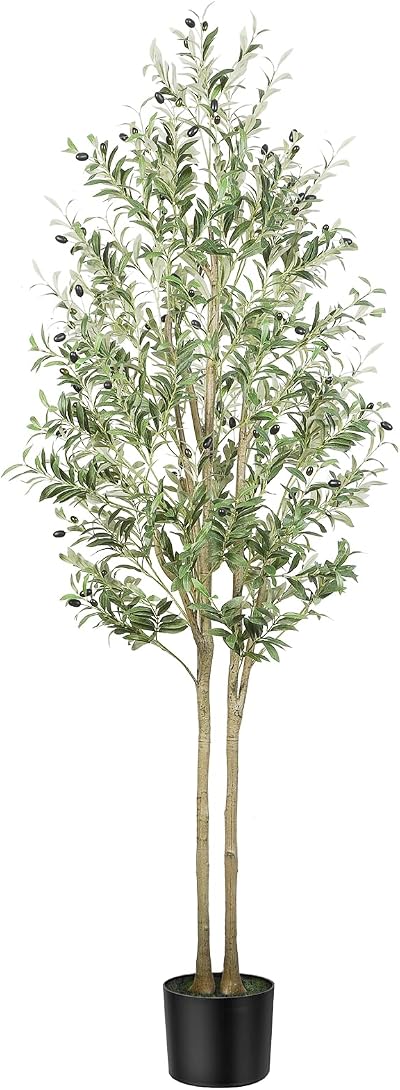 Alupssuc 7 ft Artificial Olive Tree 210cm Realistic Leaves and Fruits