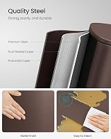 Songmics 50 L Kitchen Bin with Soft Close Pedal Steel Inner Brown LTB50BR02 view 3