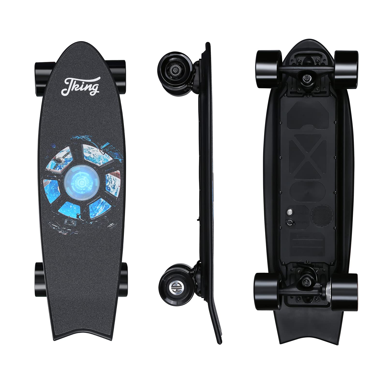 Electric Skateboard Electric Longboard with Remote Control Electric Skateboard,450W Hub-Motor,18.6 MPH Top Speed,7.6 Miles Range,3 Speeds Adjustment,6 Months Warranty