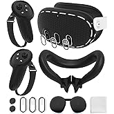 Silicone Cover Set Compatible with Oculus/Meta Quest 3 Accessories, Touch Controller Grips Cover, VR Shell Cover, Facial Inte