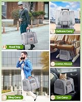 Morpilot Cat Transport Box Large Cats up to 7 kg Foldable Shell Safety Zips view 2