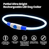 PetSol LED Dog Collar Blue USB Rechargeable Flashing Light Safety Collar view 2