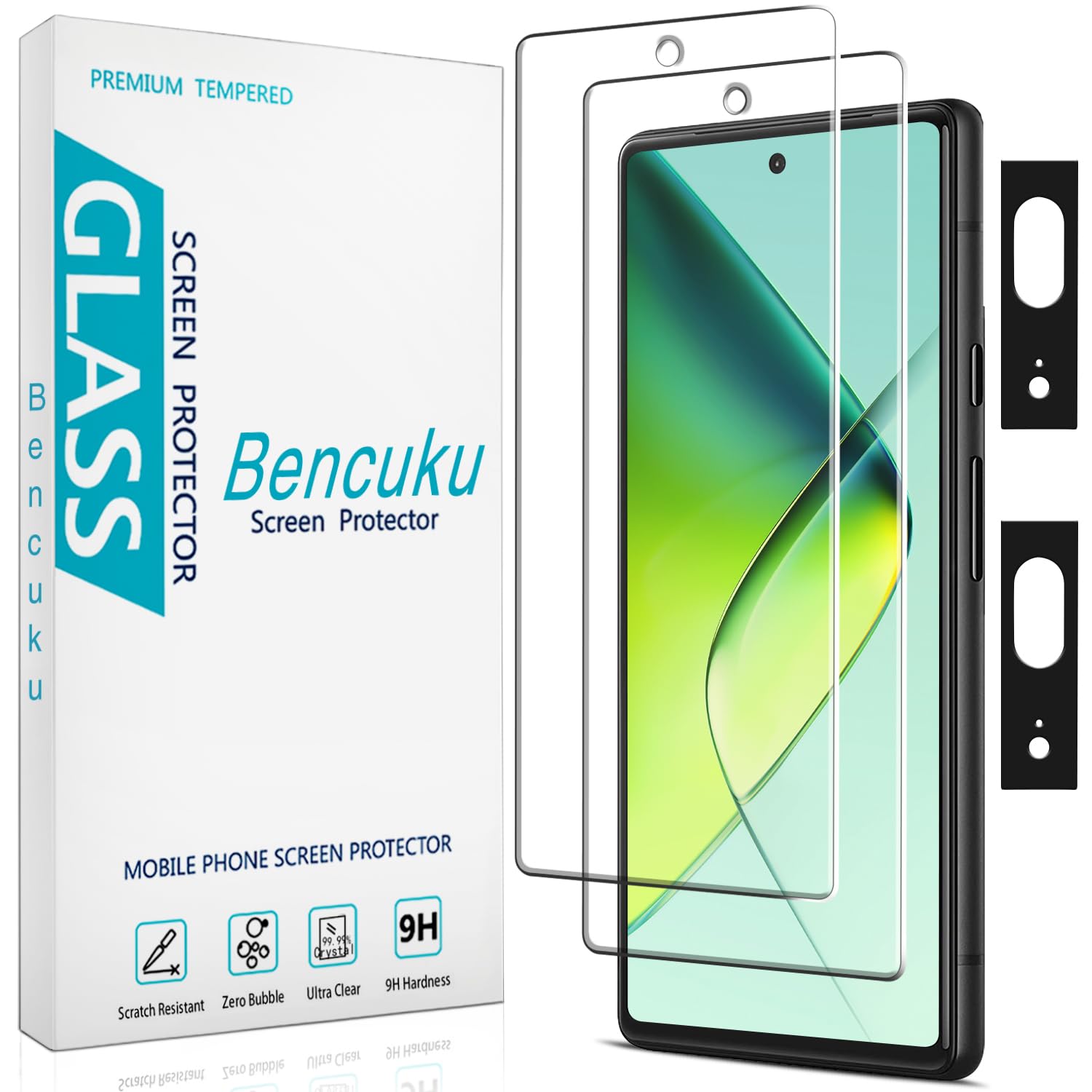 Photo 1 of Bencuku [2+2 Pack] Screen Protector for Google Pixel 7 with Camera Lens Protector, 9H Tempered Glass, Support Fingerprint Unlock, Anti Scratch, Bubble Free