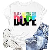 NEWKA African Proud Shirts for Women Black History T-Shirt African-American Tee Tops