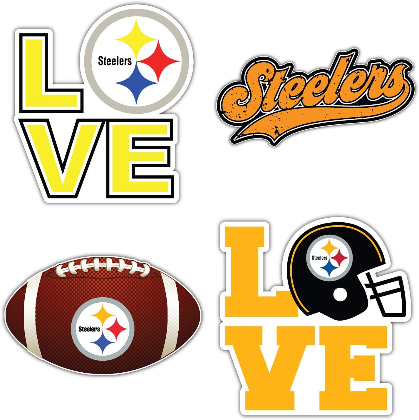 5 Longer Side Set of 4 Pieces Pittsburgh City Steeler Football Logo Die