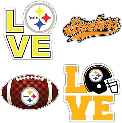 Qualityprint Pittsburgh Steelers Set Von 4 Nfl Fussball Autoaufkleber Aufkleber 12 7 Cm Langere Seite Amazon De Kuche Haushalt