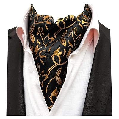 MENDENG Men's Blue Paisley Jacquard Woven Silk Cravat Necktie Scarf Formal Ascot