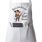 QSLEUNG Funny Western Cat Aprons for Men Women, Cooking Kitchen BBQ Chef Aprons Gifts for Cat Lover Birthday Christmas Gifts, Adjustable Neck Strap with 2 Pockets