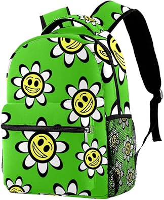 Amazon Co Jp Dragon Sword 子供リュック 面白い 花 顔表情 グリーン リュック リュックサック 小学生 通学 バックパック キッズザック キッズバッグ 遠足 アウトドア シューズ バッグ