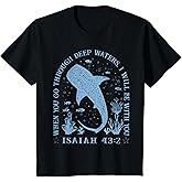 Isaiah 43:2 Beach Whale Shark Christian Jesus Ready to Press T-Shirt