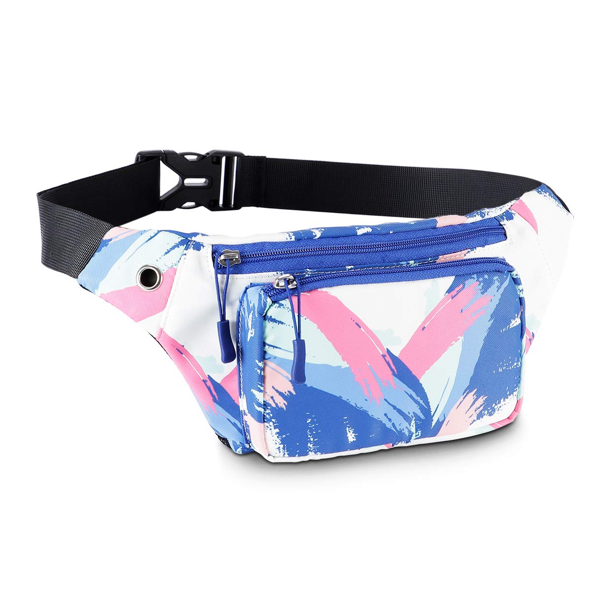 HAWEE Sport Waist Bag Fanny Pack Unisex Lightweight Bum Bag Waist Pack Fanny Bag Multicolor Running Pouch with Adjustable Belt and Headphone Jack for Men Women Outdoor Travel Hiking Jogging Cycling