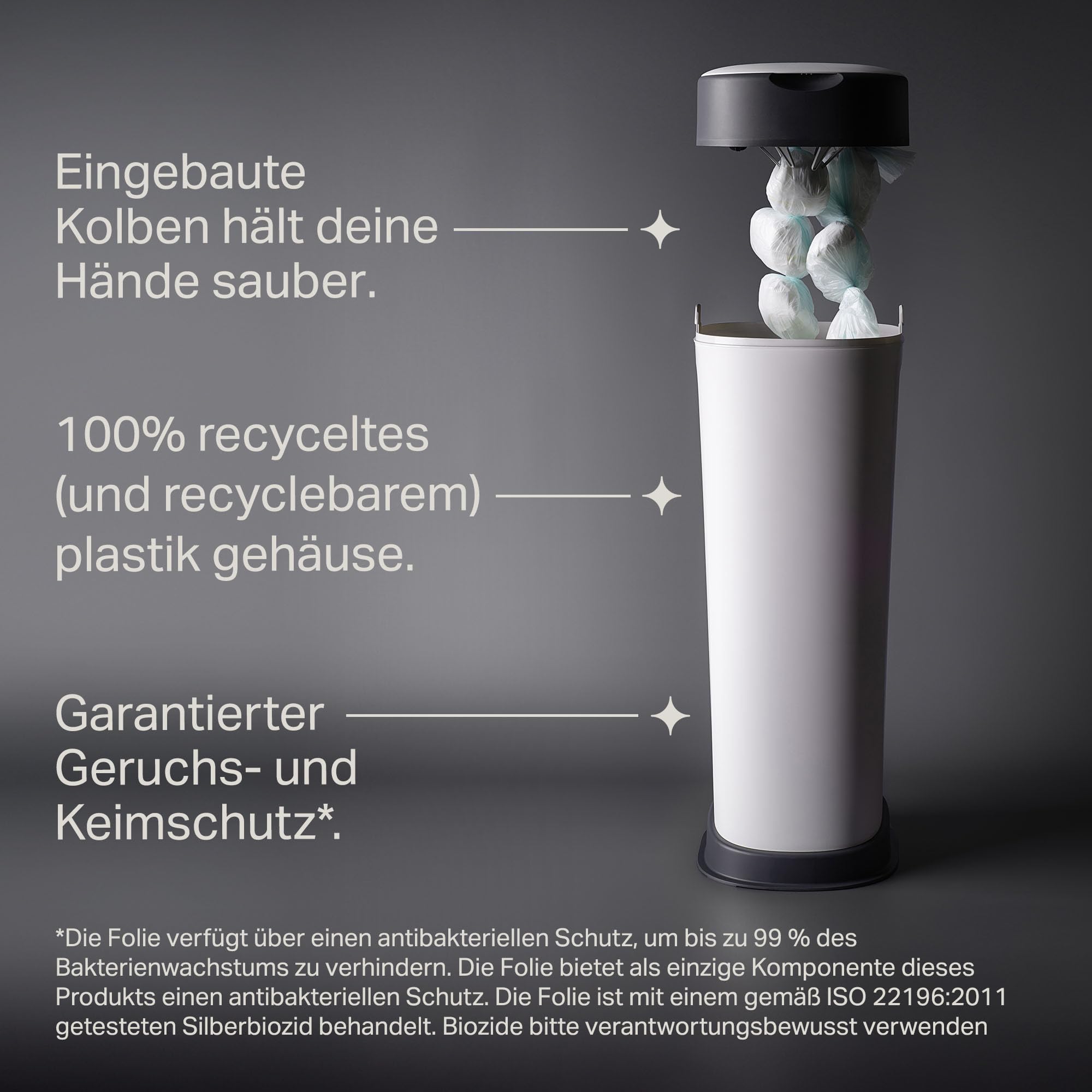 Tommee Tippee Twist & Click Windeleimer XL, Fasst bis zu 60 Windeln, Umweltfreundlicheres System mit 1 Nachfüllkassette mit Nachhaltig Bezogener Antibakterieller Greenfilm-Folie 5