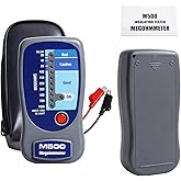 Nurfosttek M500 Megohmmeter Portable Insulation Tester, with Soft Tool Kit | 500V, 20-1000 Megohms Range, for Compressors, HVAC &amp; Electrical Equipment, High Precision Detection, Three-color Zone Display