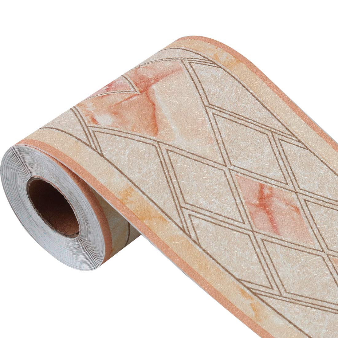 Wall Paper Border Self Sticker Dark Brown European Pattern for Bedroom Decor (Yellow 3)