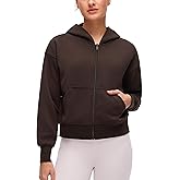 CRZ YOGA SoftAura Full Zip Hoodies for Women - Workout Casual Zipper Hooded Sweat Shirts with Pockets
