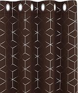 Deconovo Blackout Curtains Eyelet Diamond Foil 2 Panels Chocolate 46x90 in