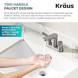 KRAUS Indy Centerset Bathroom Faucet in Spot-Free