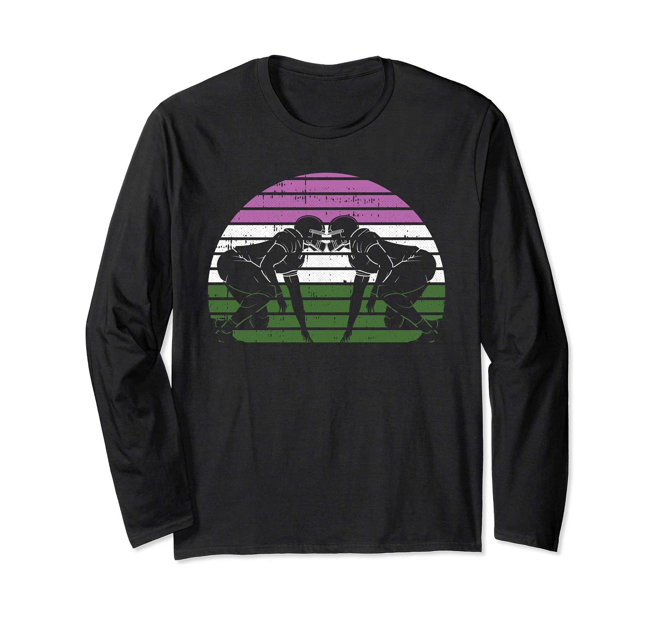 Football Player LGBT-Q Retro Gender-Queer Pride Rugby Sport Long Sleeve T-Shirt