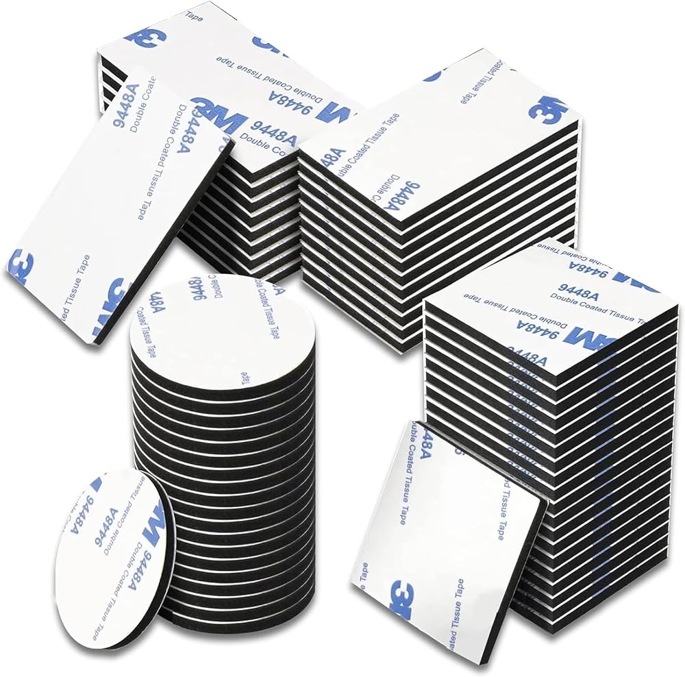 SOPSTUO Double Sided Sticky Pads 60 Pcs Heavy Duty Foam Pads 3 Sizes