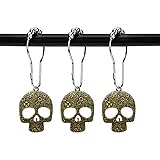 ZILucky Set of 12 Sugar Skull Shower Curtain Hooks