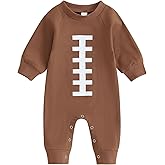 BULINGNA Newborn Infant Baby Boy Girl Football Jumpsuit Long Sleeve Onesie Romper Playsuit Fall One Piece Outfit