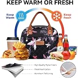 HOMESPON Insulated Lunch Bag for Women Men Pink Flowers Large Capacity view 4