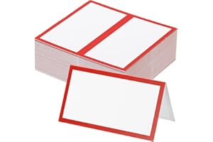 PATIKIL 50Pcs Table Place Cards, 3.5 x 2 Inches Blank Name Place Cards for Table Setting Wedding Reception Buffet, Red
