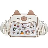 ZAROXOXS Kawaii Ita Bag Crossbody Bag Cute White Cat Backpack Girls Shoulder Bags Pin Display with Insert