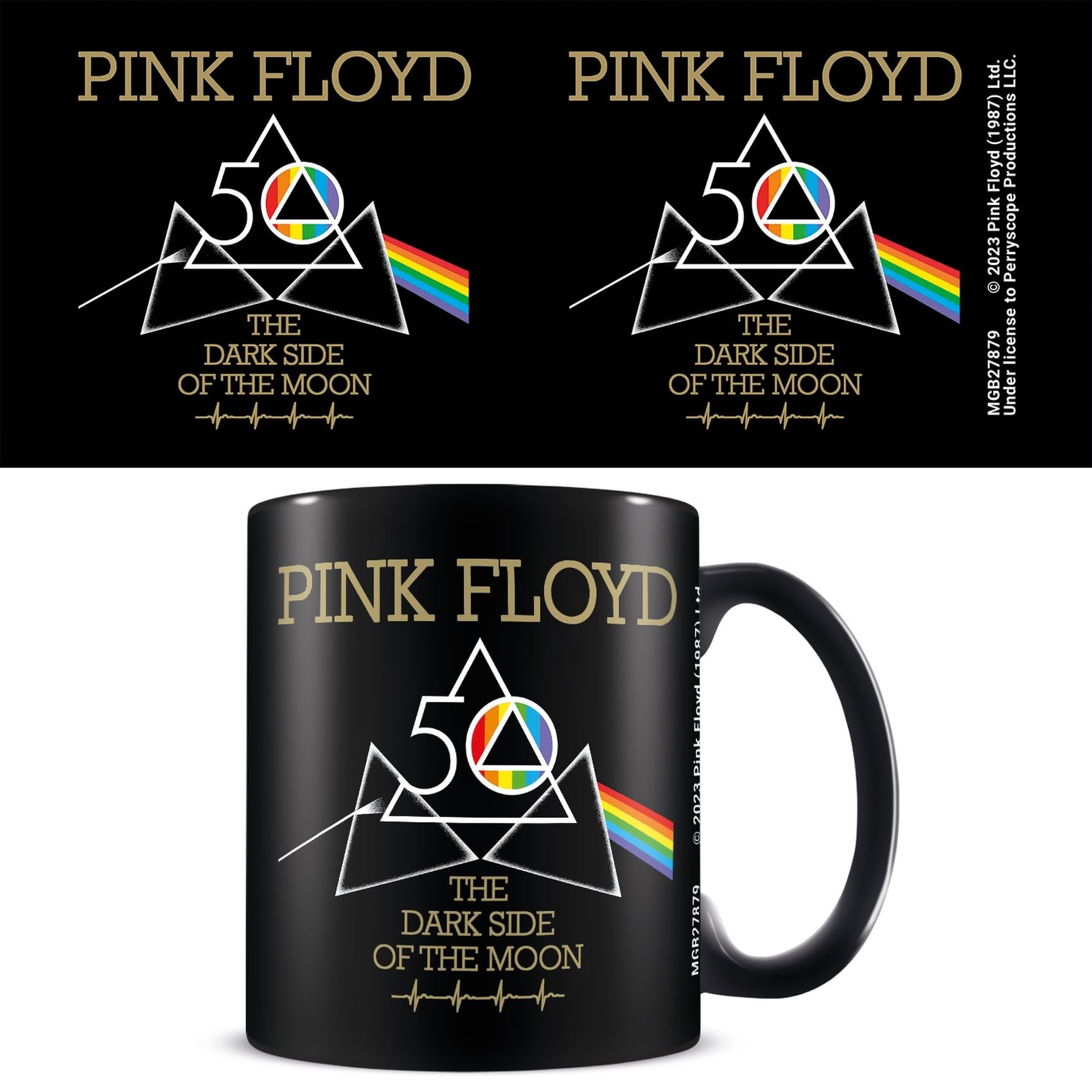 Pink Floyd Mug (Dark Side 50th Anniversary Design) 11oz Ceramic Coffee Mug, Cups and Coffee Mugs for Men, Mugs for Women - Official Merchandise
