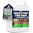 Premium Stone Sealer, 1 Gallon – Max Gloss Wet Look for Pavers, Driveways & Patios – Waterproof & UV Resistant, Long-Lasting Protection with Enhanced Color for Natural Stone Surfaces
