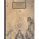 composition notebook: Composition Notebook College Ruled: Vintage Witch Illustration | Halloween Magic Journal For Halloween 2023 Office, Work | Wide Lined