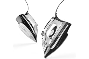 IRONDAY 1700W Steam Iron for Clothes, Iron with Rapid Heating, Spray Mist, Anti-Drip, Auto Shutoff, 14.07oz Water Tank, Self-Cleaning, Ironing Clothes for Home