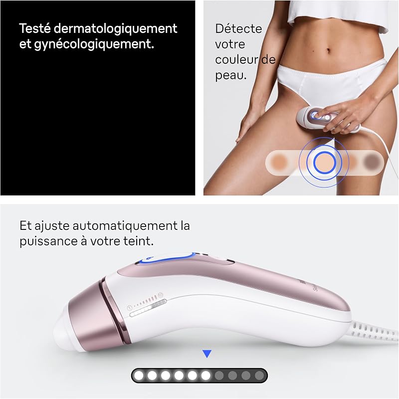 Epilateur Lumiere Pulsee Intelligent Skin i·expert PL7442, Blanc