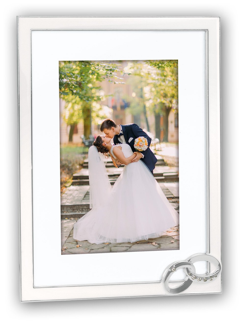 Zep "Marriage Photo Frame, Metal, Silver, 16 x 2.6 x 21 cm