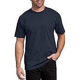Dickies mens Short Sleeve Heavyweight Crew Neck Work Utility T Shirt, Dark Navy, Large US