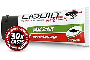 Liquid Mayhem Shad Fish Attractant Gel 60 ml / 2 oz · 60 Uses – Real Shad Bait & Aminos | UV-Enhanced Long-Lasting Gel – All Lure Types