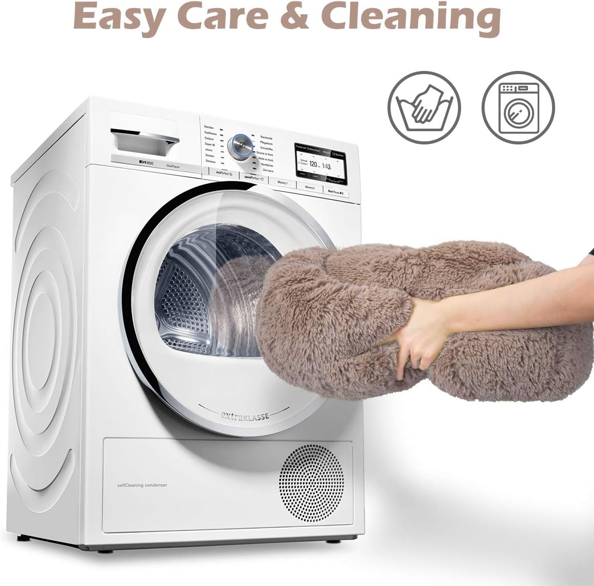 JOEJOY Dog Beds for Small Dogs, Soft Faux Short Plush Dog Beds, Cat Beds for Indoor Cats Pet Bed for Kitten Self Warming Winter Comfy Warming Puppy Beds for Small Dogs Washable : Pet Supplies