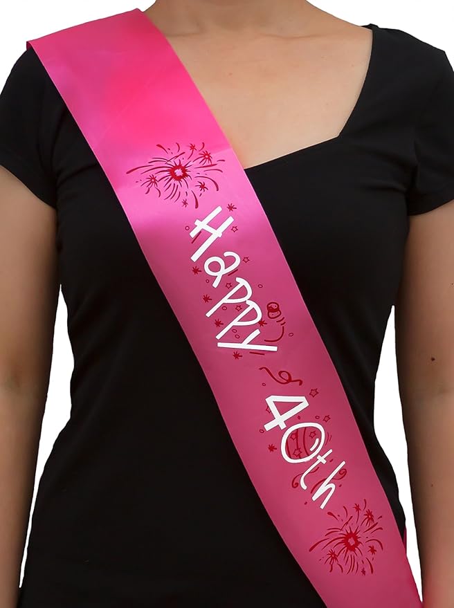 Oblique Unique® Happy Birthday Schärpe 40er Geburtstag I 40. Jubiläum