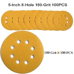 Aiyard 5-Inch 8-Hole Hook and Loop Sanding Discs