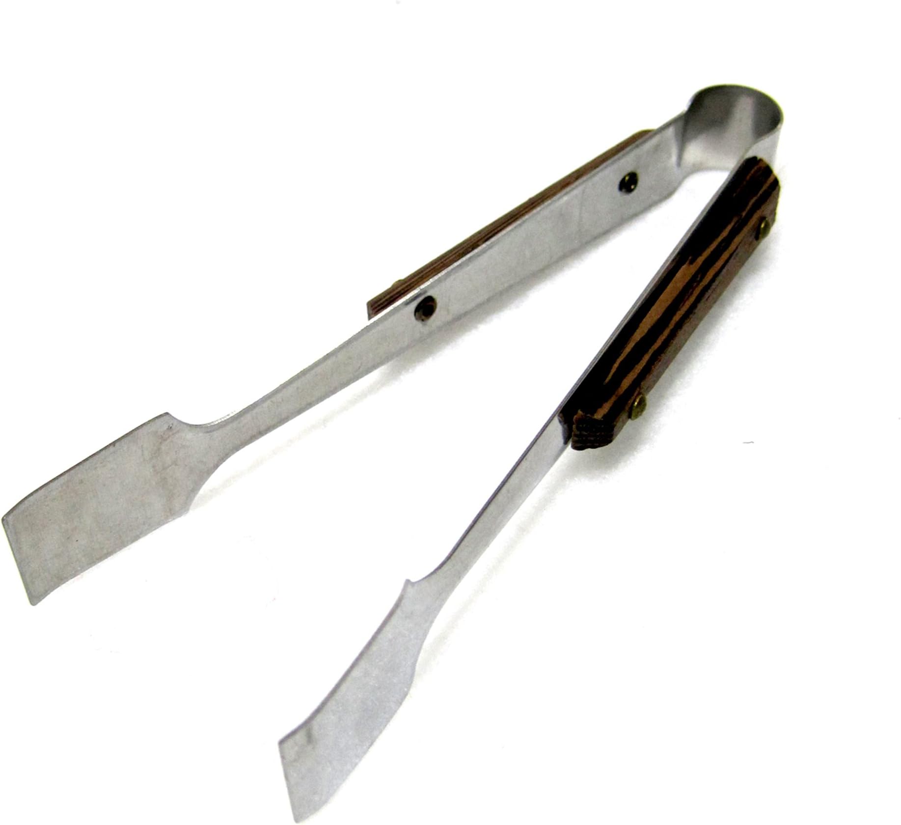 Stainless Steel Sugar Tongs with Wood Handle Ice Cube Picker Safe Sanitary