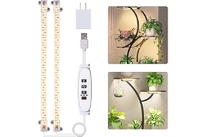 LED Grow Light Strips for Indoor Plants Full Spectrum 3000K, 96 LEDs Plant Light Bar with 3/9/12H Timer, 10 Dimmable Levels f