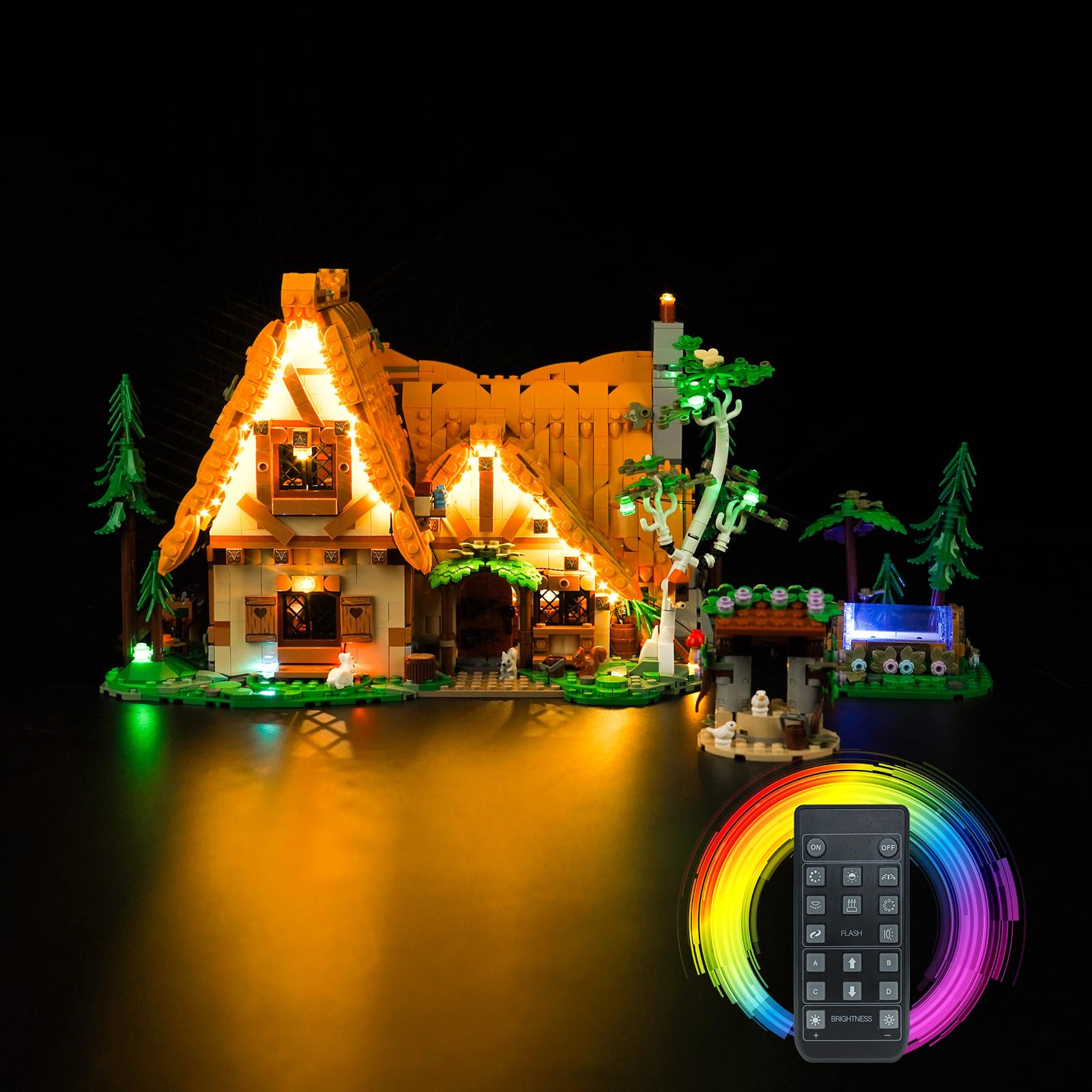 Light Kit for Lego Snow White and the Seven Dwarfs’ Cottage, Lighting Set for Lego 43242 Disney Snow White and the Seven Dwarfs Cottage - Not Include Models, Just Light Kit (Remote Control Version) — image 1